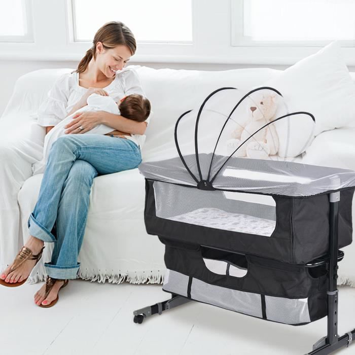 3 en 1 Berceau Cododo pour Bébé, berceau bébé evolutif, Hauteur Réglable, lit pliant bébé, Lit 3 en 1 Berceau Cododo pour Bébé, berceau bébé evolutif, Hauteur Réglable, lit pliant bébé, Lit