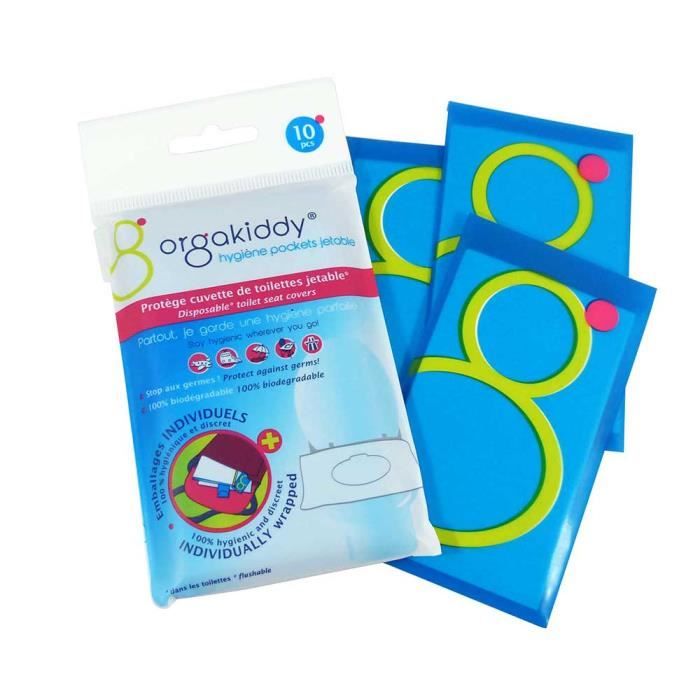 Protèges Cuvette de Toilettes Jetables - ORGAKIDDY - x10 - Barrière contre les bactéries et les germes