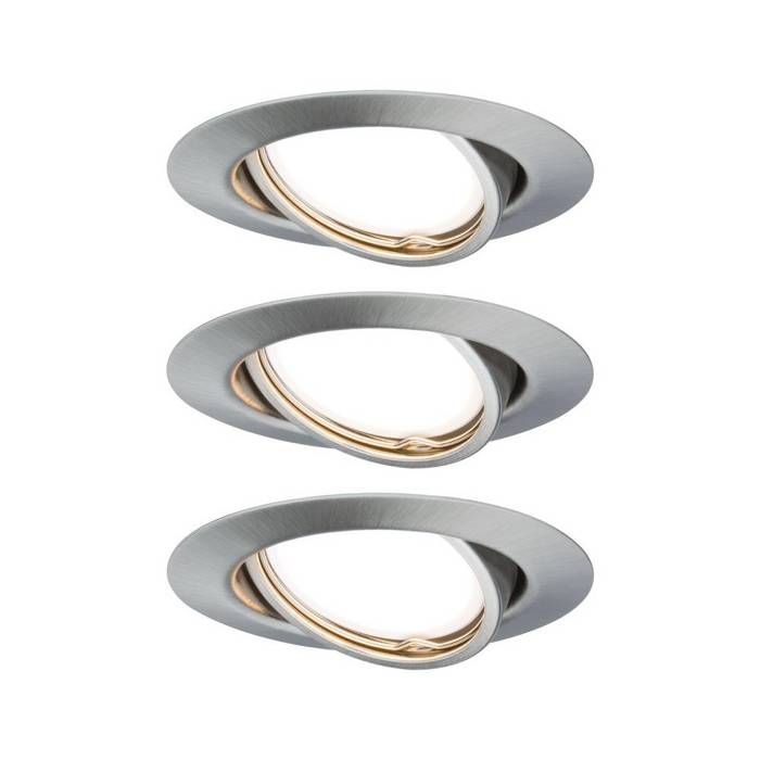 Paulmann 93420 Base Spot encastrable jeu de 3 LED GU10 15 W acier inoxydable (brossé)