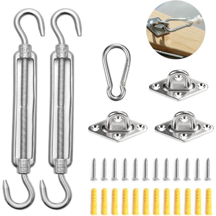 Tendeur Fil à Linge Inox 304 M6 – Lot De 4 Pièces – Réglable, Pour Câble Acier, Antenne, Décoration Jardin, Voile Solaire