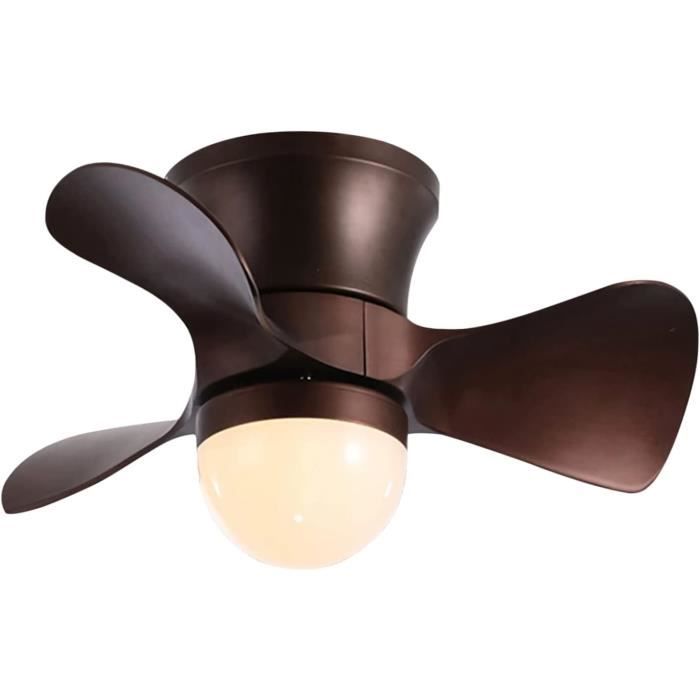Vintage Ventilateur Plafond Avec Lumiere E27, Réversible Silencieux