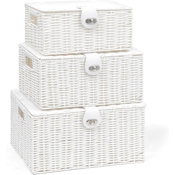 Gatuida – Lot De 3 Paniers De Rangement En Plastique – Poignées, Pastel, Pour Courses, Plage, Camping