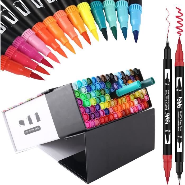 Lot De 36 à 100 Marqueurs à Double Pointe De Couleur, Feutres Fins De 0,4 Et Stylos Pinceaux Pour Livre De Coloriage Pour Adultes Acheter à Prix Bas - Livraison Gratuite, Avis