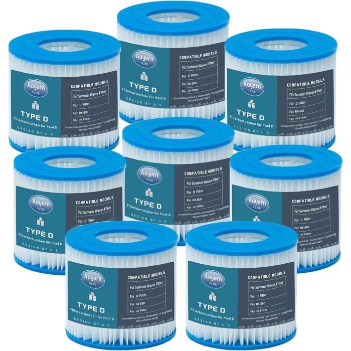 Schwimmbadfilter Typ D – 4 Stück, Kompatibel Mit Summer Waves, Intex, SFS-350, RP-600 & Mehr