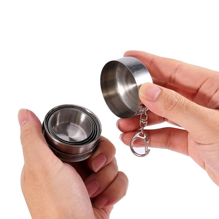 Lot De 3 Tasses Pliables AceCamp En Inox – Gobelets De Camping Pratiques