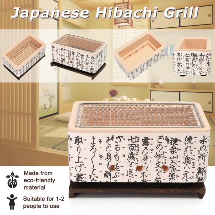 Barbecue Konro Carré Yakitori Charbon Poêle Shichirin 37.5x17cm Red