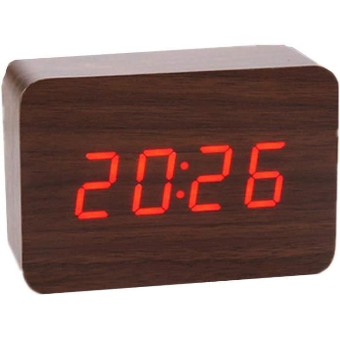 Réveil Digital Minecraft Bloc D'Herbe – Musique Et Lumière Officielles, écran LCD, Câble USB