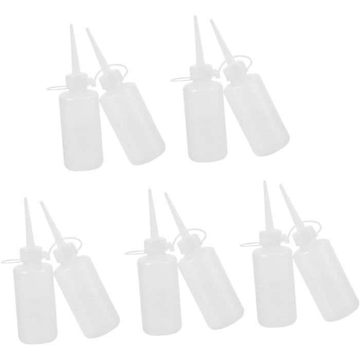 Unique Bargains Flacons Applicateurs de Précision 50ml, 10 Pcs Flacon à Pointe Aiguille Petits Flacons à Pointe Aiguille Mini