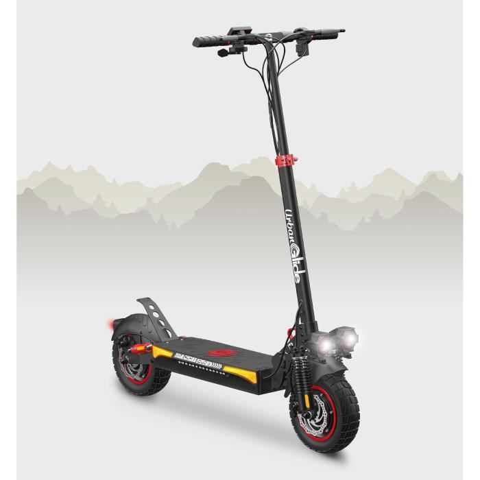 Trottinette électrique - URBANGLIDE - ECROSS DUO - 800 W - Pneus 10 - Max 25 km/h - Autonomie jusqu’à 60 km