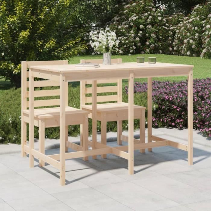 YUM - Table de jardin 159,5x82,5x110 cm bois massif de pin --VBE7290564646032