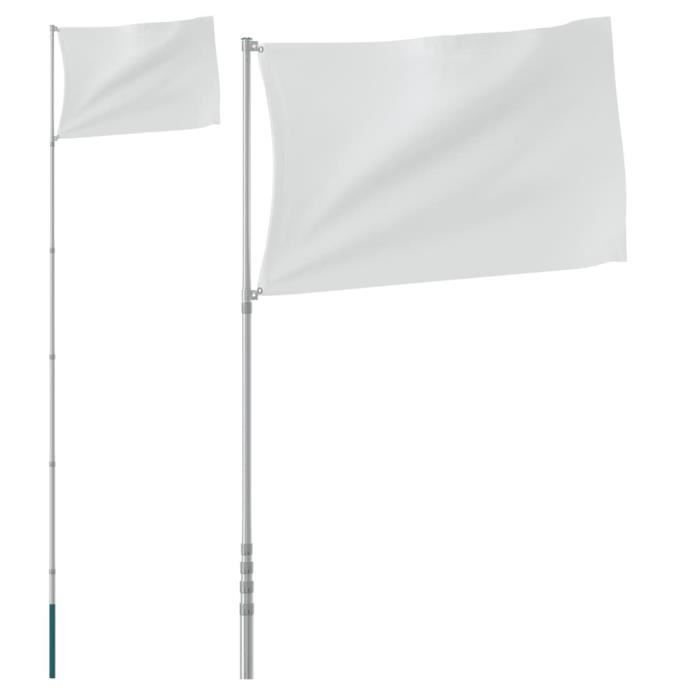 Hampe De Drapeau Télescopique 1,3 M - 6 Sections, Acier Inoxydable, Poignée En éponge - Pour Camping, Randonnée, Guides Touristiques, événements