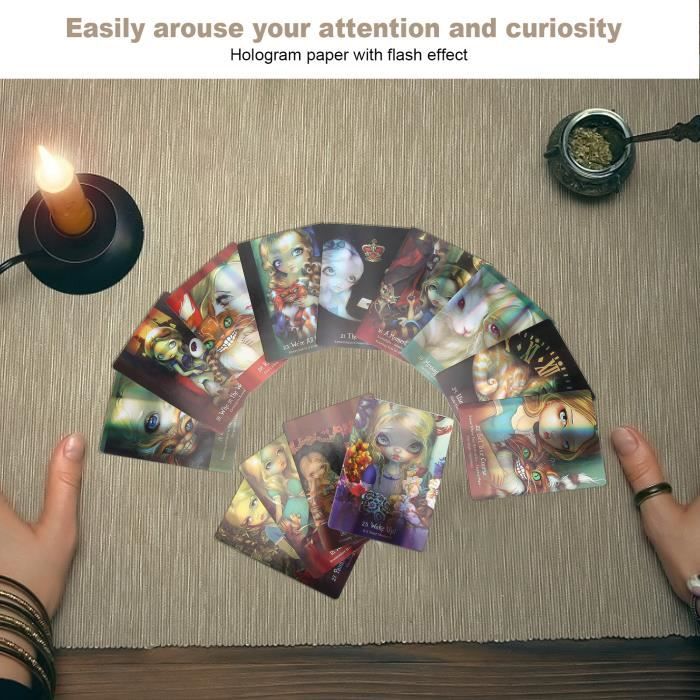 Alice La Pays Des Merveilles Oracle Cartes Pour Debutants 45 Pieces Hologramme Papier Sort Divination Tarot Fete Avenir Tu010 Cdiscount Jeux Jouets
