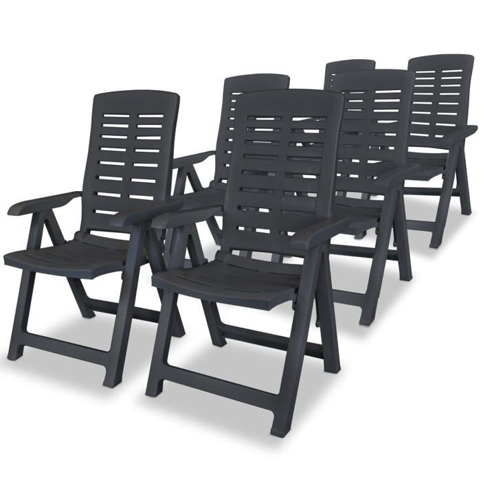 vidaXL Chaises de Jardin Inclinables Plastique - vue 4