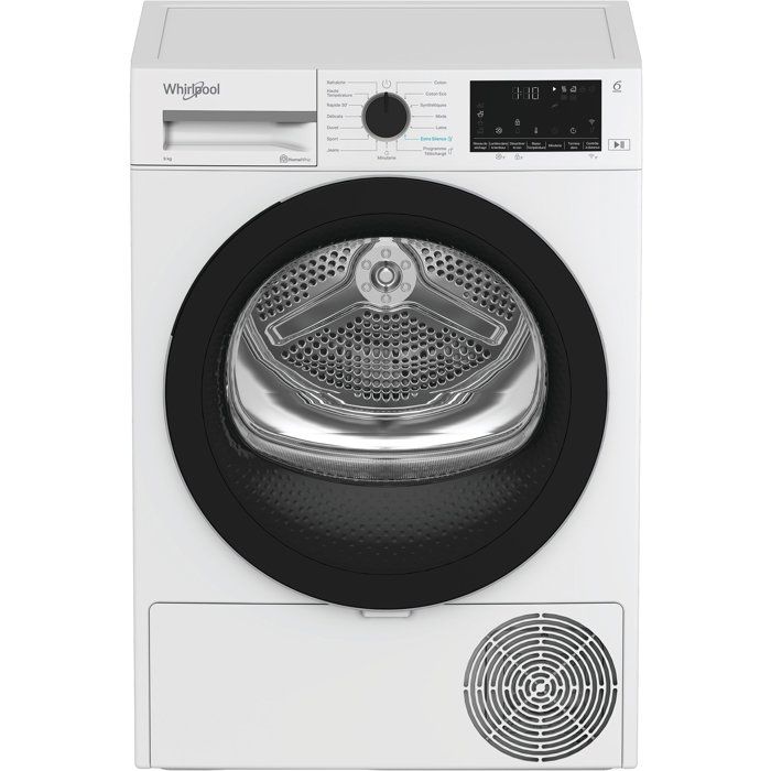 Sèche-linge pompe à chaleur WHIRLPOOL CWD94MWBSFR - 9 kg - Induction - L60cm - Classe C - Blanc