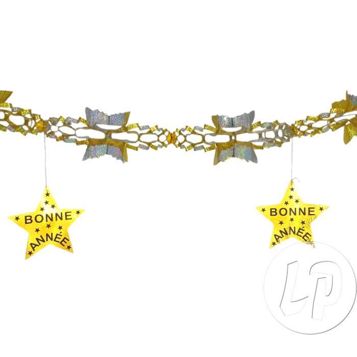 Guirlande Bonne Annee Or 3m Achat Vente Banderole Banniere Cdiscount