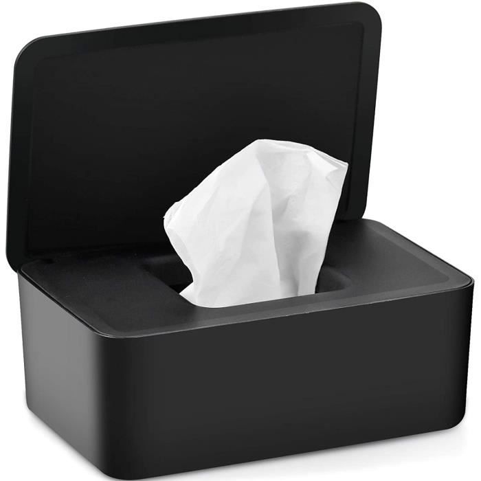 Boîte Lingettes Humides Avec Couvercle - Distributeur Étanchéité Pour Bébé Et Papier Toilette Humide (Noir)