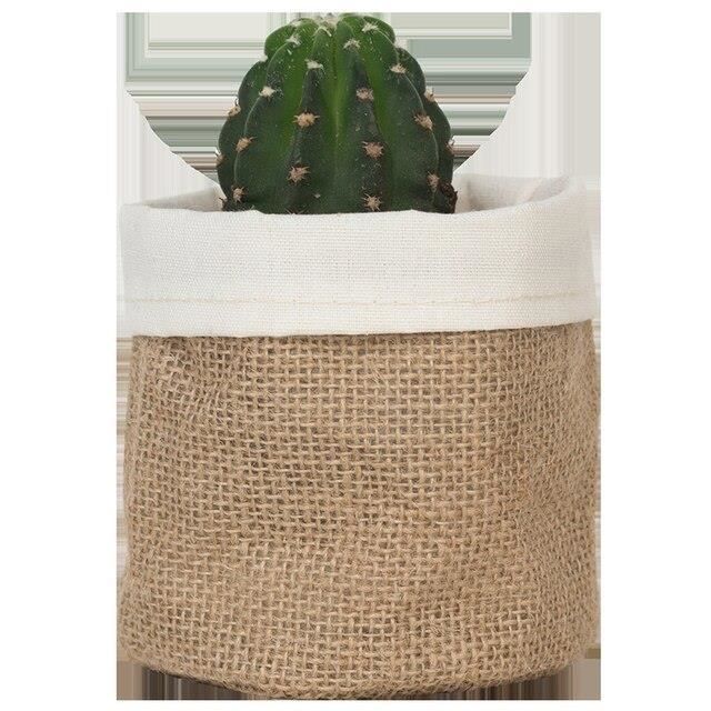 Sodertex Lot 10 Sacs Jute Cache-Pot Petit – 4,5 X 10 X 10 Cm Naturel Avec Intérieur PVC – Idéal Enfant & Créatif
