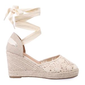 Espadrilles compensées beige clearance
