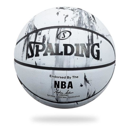 Spalding Ballon De Basket Ball Nba Marble Bw Outdoor Noir Et Blanc Taille 7 Cdiscount Sport