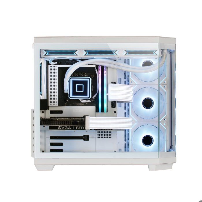 Boîtier PC Gamer Mars Gaming MCEXW Blanc E-ATX - 3 Ventilateurs RGB 140mm, Mesh Avant, Verre Trempé