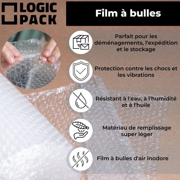 LOGIC PACK Rouleau De Film Bulle 100m X 50cm Mat riau D emballage En logic-pack-rouleau-de-film-bulle-100m-x-50cm-mat-riau-d-emballage-en