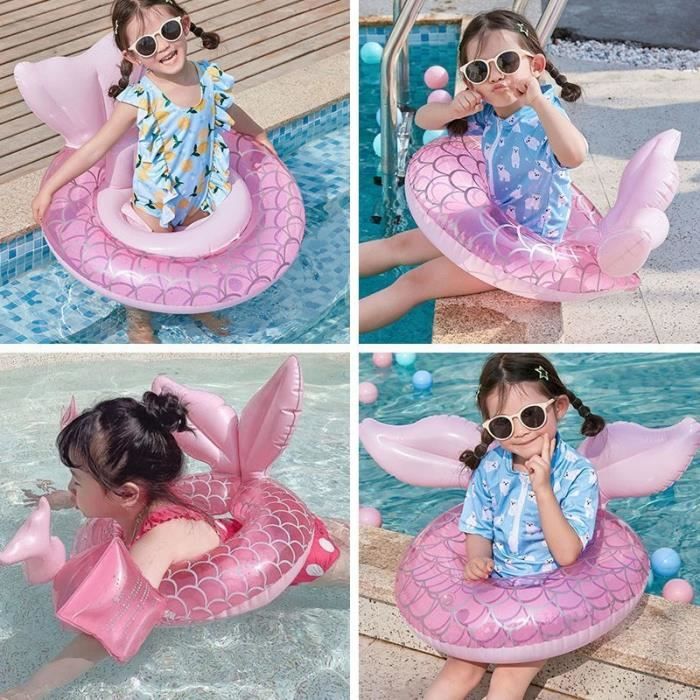 Bouée Sirène Gonflable Enfants – PVC 70 Cm, Queue De Poisson, Sécurisée Pour Piscine/Plage