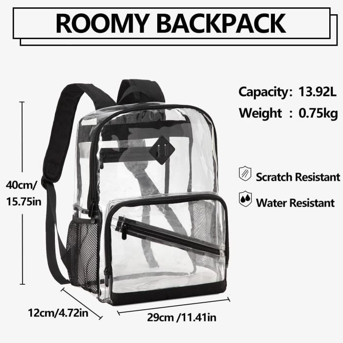 Sac a sale dos transparent femme
