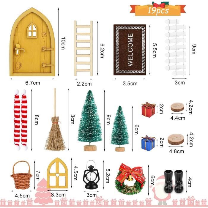 Kit Chantier Construction Miniature - 20 Accessoires Lutin (clôture, Panneaux, Cônes, Outils) - Déco Noël, Maison Poupée