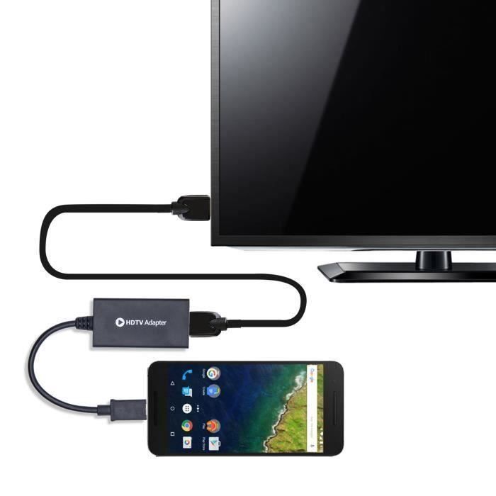 Adaptateur Micro USB vers HDMI Adaptateur MHL pour Samsung S2 (Noir)  Aa00400 - Cdiscount Téléphonie