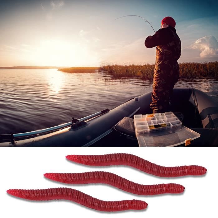 Leurres De Pêche 4cm Insectes Souples Faux Vers De Terre Appâts Marins Vers Artificiels 50 Pcs