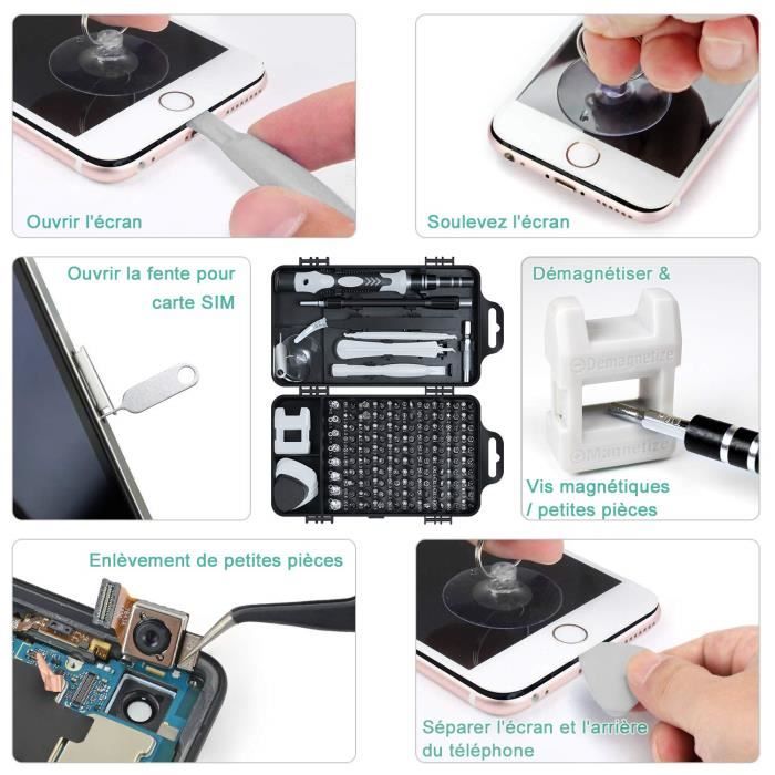 Kit De Mini Tournevis 115 En 1 Pour Réparation D'appareil électronique, Outil Manuel De Precision Pour Réparer Téléphone, Ordinateurs, Montres, Tablettes