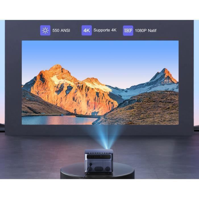 Wimius-Projecteur P64 natif, Full HD 1080P, 500 ANSI 15000L, prise