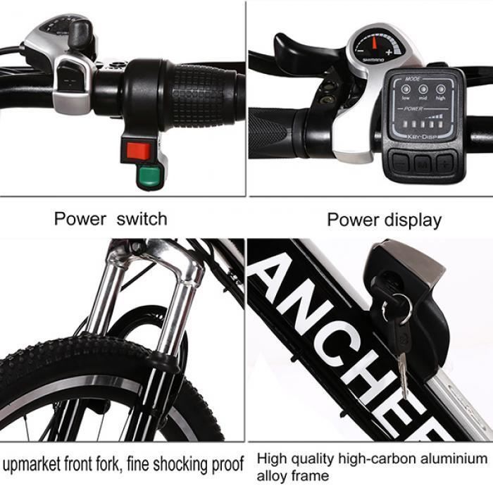 Velo VTT 25 pouces Velo de montagne ANCHEER jante aluminium alliage cadre Noire EU plug Cdiscount Sport