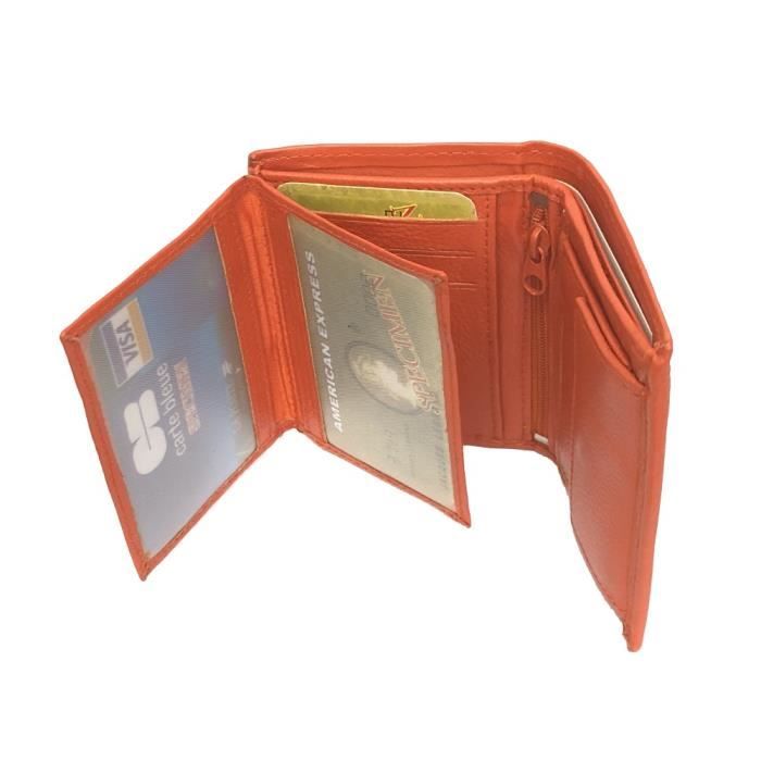 Petit Porte Monnaie Homme Cuir,mini Portefeuille, Format Carte Credit, 3 Volets Pour 10 Cartes, Permis, Billet Noir -LOLUNA® Noir Noir - Bagagerie - Maroquinerie