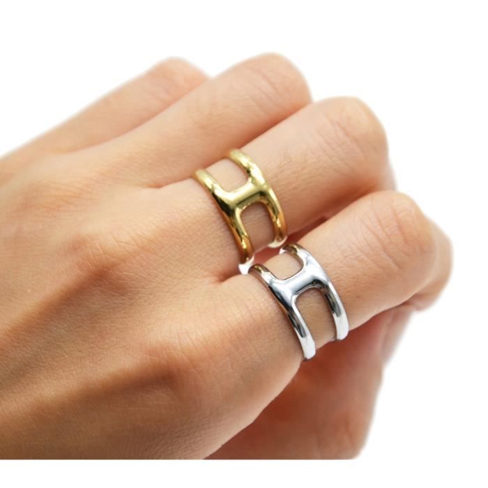BG1089F Bague Large Ajouree avec Barre Centrale et Contour Acier Argente Argente Achat Vente bague anneau BG1089F Bague Large Ajouree avec Barre Centrale et Contour Acier Argente Femme Adulte Acier Ar...