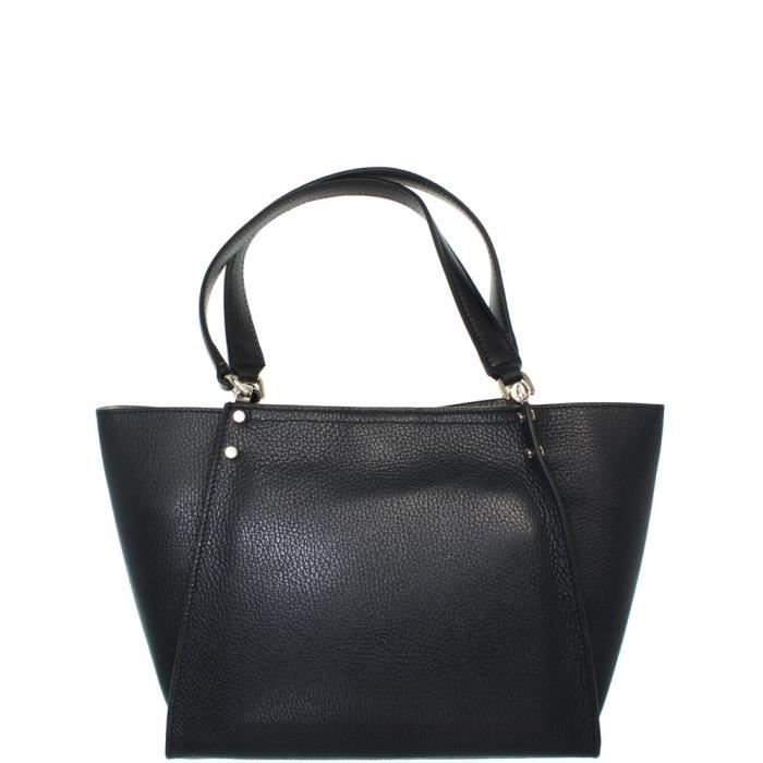 Sac main Pourchet en cuir ref pou41939 noir 36 23 9 Noir Achat