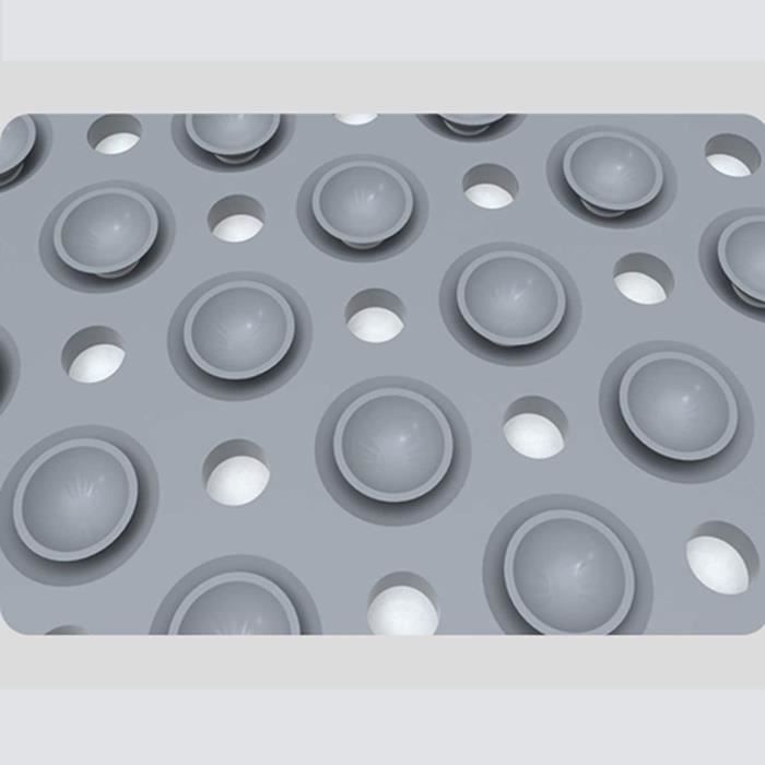 ZHICHENG Tapis De Bain Antidérapant 80x40cm Gris - Tapis De Douche Avec Particules De Massage Et Ventouses