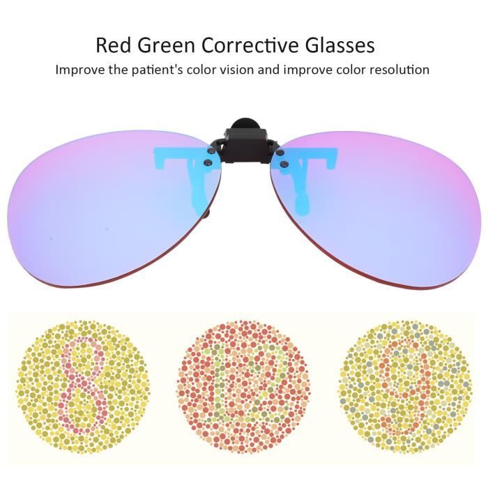 Lunettes pour aveugles de couleur Lunettes de correction de la faiblesse de  la cécité rouge-vert rondes extérieures-LAF - Achat / Vente lunettes de  soleil Mixte - Cdiscount