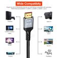 RiWill Câble HDMI Vers HDMI 8K 60Hz 2M,Cordon HDMI 2.1 Ultra Haute Vitesse 48Gbps 7680P avec Dolby Vision-2