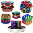 Cube magnétique magique,512 Billes 5mm magique Buckyballs , 8 couleurs Boules Aimantées, Jouets de bricolage-2