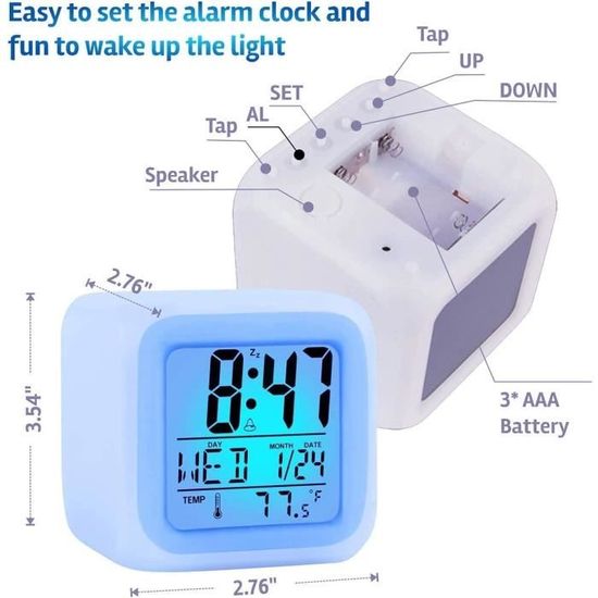 24€02 sur Réveil Enfant VORMOR avec Mini Horloge Numérique LCD