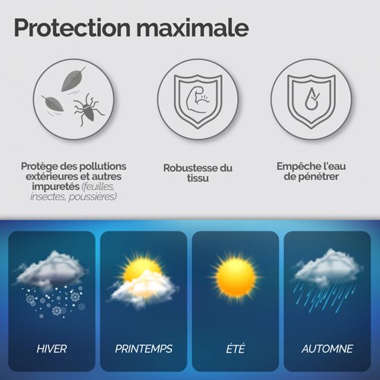 LITTLE BALANCE Housse Protection Plancha XL Imperméable Anti-UV - 560x500x200mm Noir