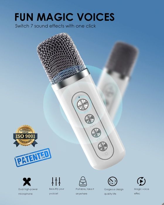 Ankuka Lecteur de karaoké, microphone de karaoké pour enfants, haut