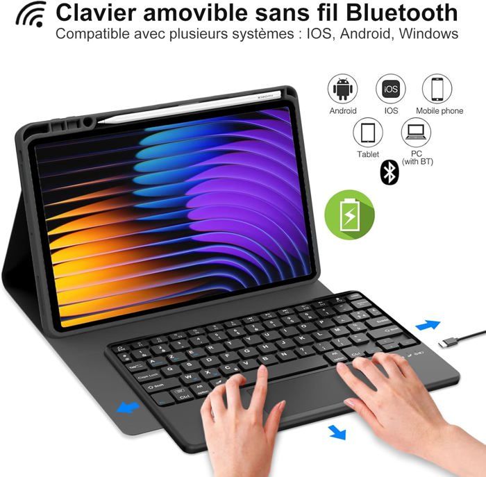 FOGARI Keyboard for Xiaomi Pad 7/7 Pro 11.2 inch 2024, French AZERTY