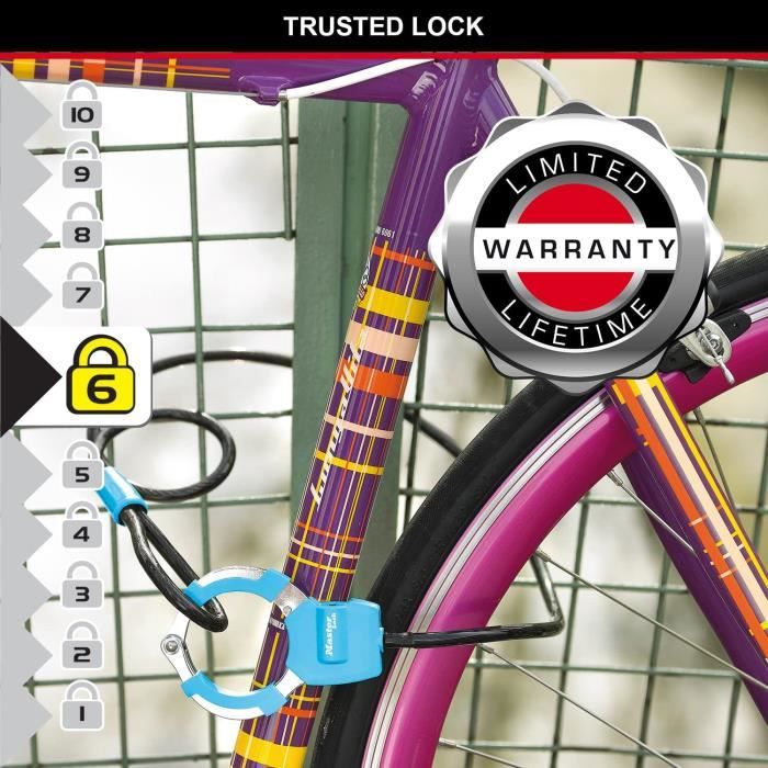 Antivol à Code URBANGO 1,5 M – Câble Acier 8 Mm, Combinaison 4 Chiffres, Pour Vélo Et Trottinette électrique
