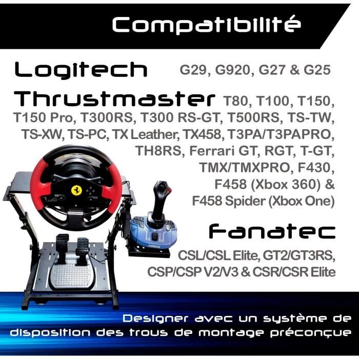 Support volant pour Logitech G923 G920 G29 G27 G25 Support de volant de  course pour Thrustmaster