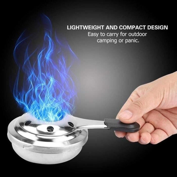Récha​ud à Alcool Portable - Acier Inox, Réglage Flamme, Tiroir Carburant, Pour Camping, Fondue, Extérieur