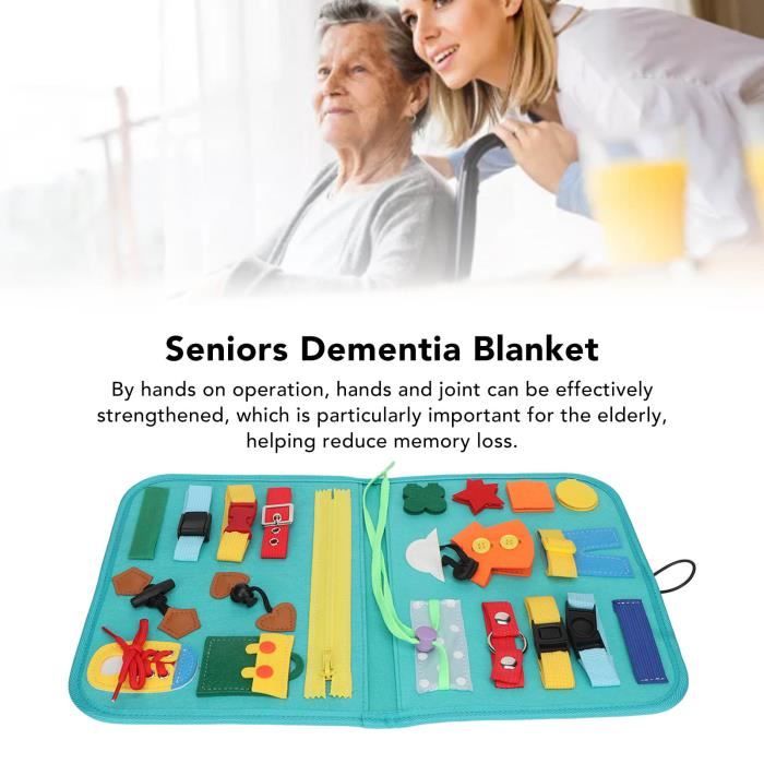 Couverture sensorielle en tissu pour personnes âgées, Alzheimer et démence  - Cadeau pour adultes - Pour soulager l'anxiété, la perte de mémoire