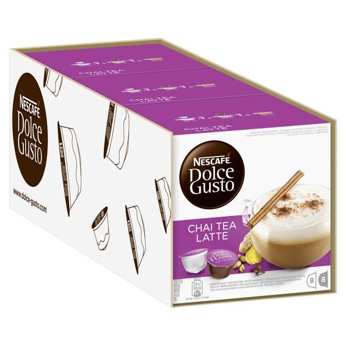 16 Capsules de LATTE CHAÏ (thé noir, lait & épices) pour DOLCE