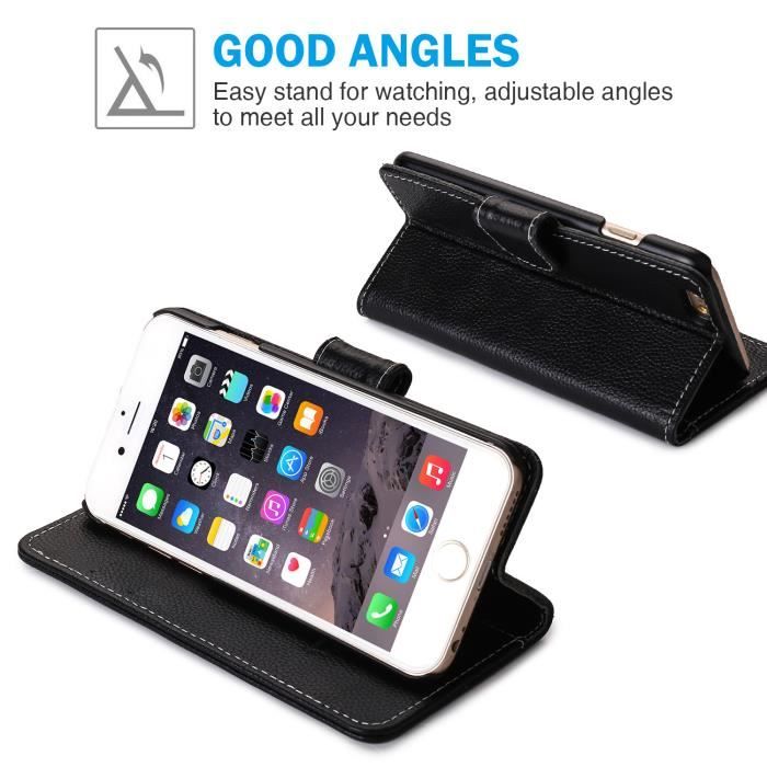 Portefeuille étui En Cuir Pour IPhone 6/6S 4.7" | Avec Support Intégré | Neuf | Protection Et Style